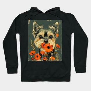 Yorkshire Terrier Flowers Photo Art Design For Dog Onwer Hoodie